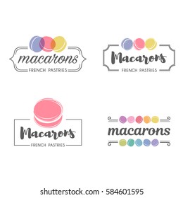 Set of vector logo macaron for shop, boutique, store