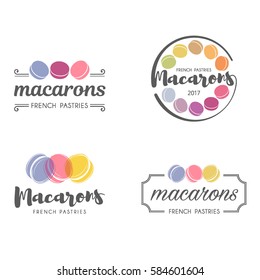 Set of vector logo macaron for shop, boutique, store