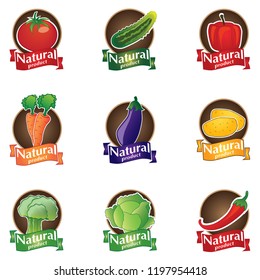 set vector logo natural product