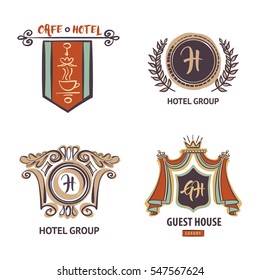 Set vector logo for premium hotel and motel group business.