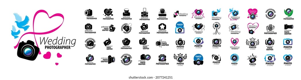 A set of vector logos by a professional photographer on a white background