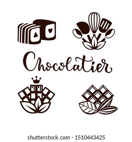 Set Vector Logos Confectioner Hand Lettering Stock Vector (Royalty Free ...