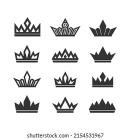 Set of vector logos crowns