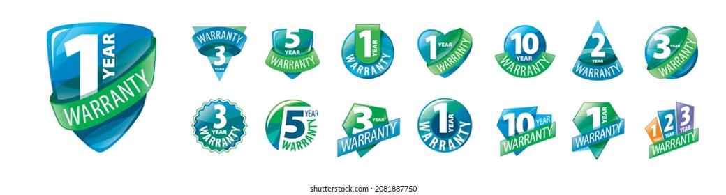 A set of vector logos Guarantee on a white background