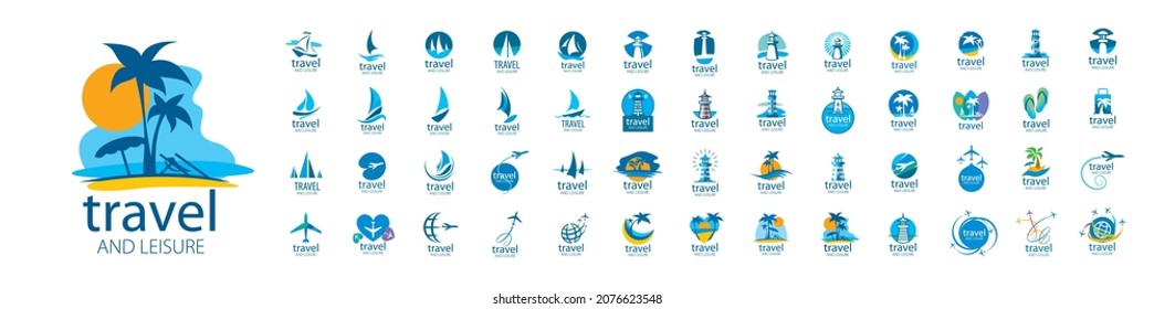 A set of vector logos for leisure and travel