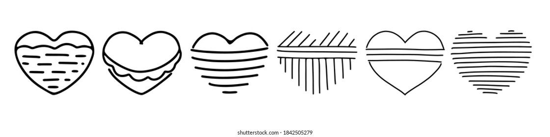 Conjunto de logotipos vectoriales de amor. San Valentín, íconos de las relaciones y el romance. Iconos en un estilo lineal.