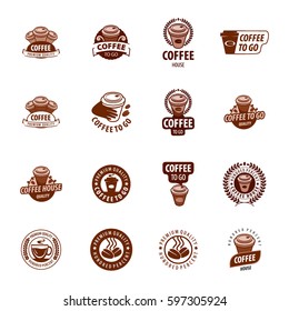 Set of vector logos. Natural coffe