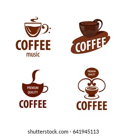Set of vector logos. Natural coffee quality