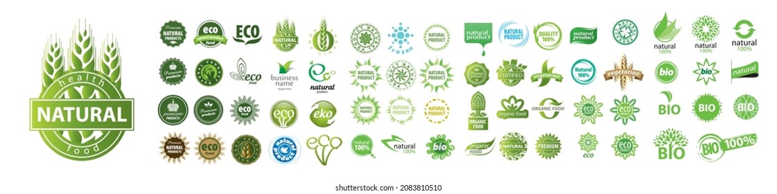 A set of vector logos Natural on a white background