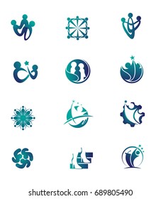 Set of vector logos of people and family