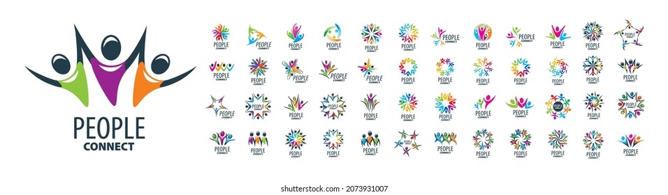 A set of vector logos of People on a white background