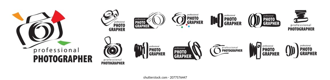 A set of vector logos for the photographer on a white background