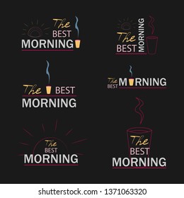 Set of vector logos. Templates for the design and advertising of coffee drinks.