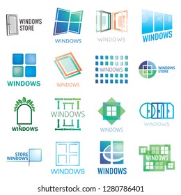 Set of vector logos of Windows, doors
