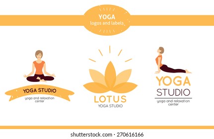 Set of vector logos for yoga studio