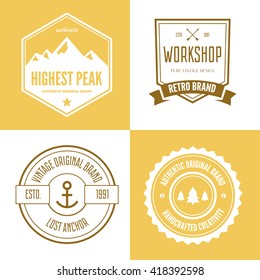 Set of vector logotypes elements, icons, symbols, labels, badges and silhouettes