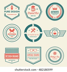 Set of vector logotypes elements, labels, badges and silhouettes