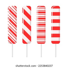 Set of vector lollipops isolated on white background