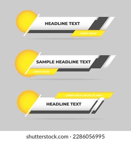 Set of Vector Lower Third Design Template