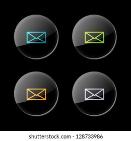 Set of vector mail buttons