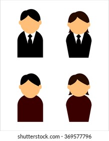 set vector of man and woman icon