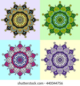 Set of vector mandala prints.
