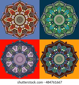 Set of vector mandala prints