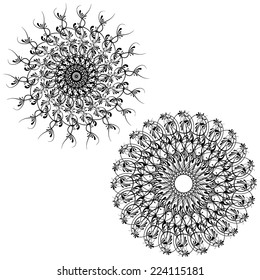 Set of Vector mandala Rosettes pattern, Decorative Elements