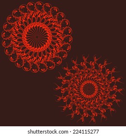 Set of Vector mandala Rosettes pattern, Decorative Elements