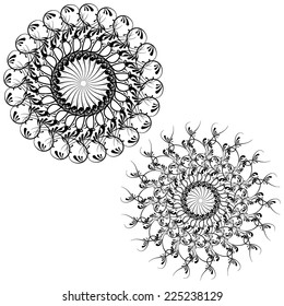 Set of Vector mandala Rosettes pattern, Decorative Elements