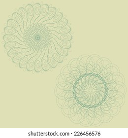 Set of Vector mandala Rosettes pattern, Decorative Elements