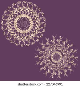 Set of Vector mandala Rosettes pattern, Decorative Elements