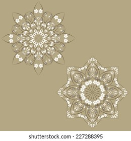 Set of Vector mandala Rosettes pattern, Decorative Elements