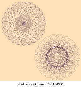Set of Vector mandala Rosettes pattern, Decorative Elements