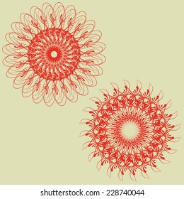 Set of Vector mandala Rosettes pattern, Decorative Elements