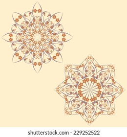 Set of Vector mandala Rosettes pattern, Decorative Elements