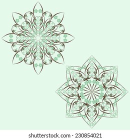Set of Vector mandala Rosettes pattern, Decorative Elements