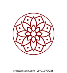 conjunto de mandalas vectoriales con conjunto de colores