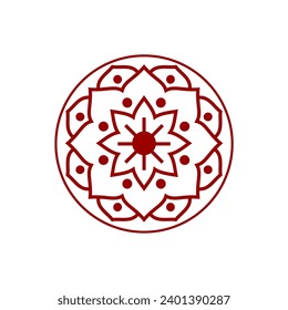 conjunto de mandalas vectoriales con conjunto de colores