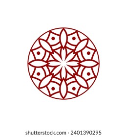 Reihe von Vektormandalas mit Farbensatz