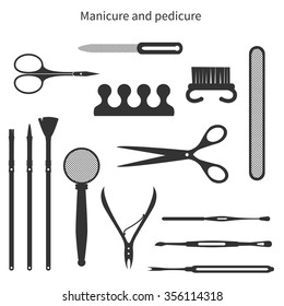 Set of vector manicure and pedicure icons.