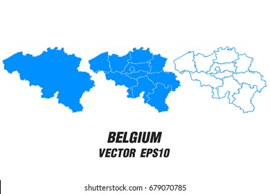 Set vector maps - Vector map of Belgium,Vector illustration eps 10.