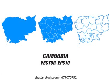 Set vector maps - Vector map of Cambodia,Vector illustration eps 10.