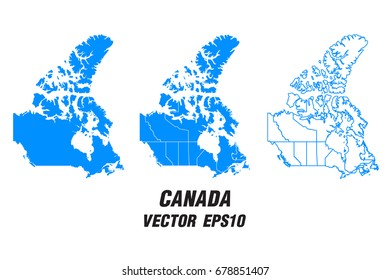 Set vector maps - Vector map of Canada,Vector illustration eps 10.