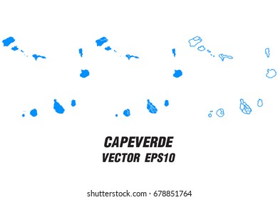 Set vector maps - Vector map of Capeverde,Vector illustration eps 10.