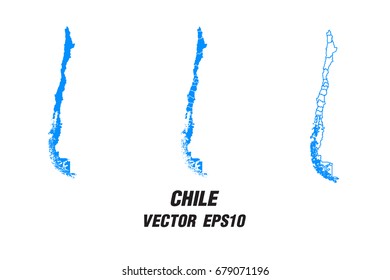 Set vector maps - Vector map of Chile,Vector illustration eps 10.