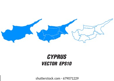 Set vector maps - Vector map of Cyprus,Vector illustration eps 10.