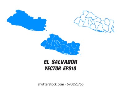 Set vector maps - Vector map of EL Salvador,Vector illustration eps 10.