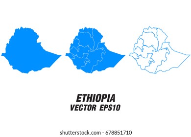Set vector maps - Vector map of Ethiopia,Vector illustration eps 10.