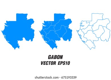 Set vector maps - Vector map of Gabon,Vector illustration eps 10.